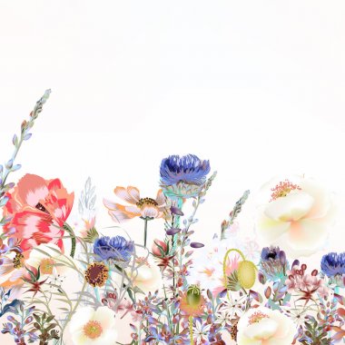 Vintage tarzı alan çiçeklerle çiçek şekil