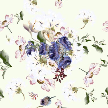 Vintage tarzı pembe çiçekli çiçek desenli