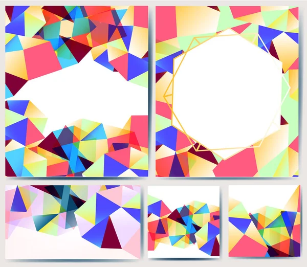 Collection of vector colorful templates with geometric elements — Stock Vector