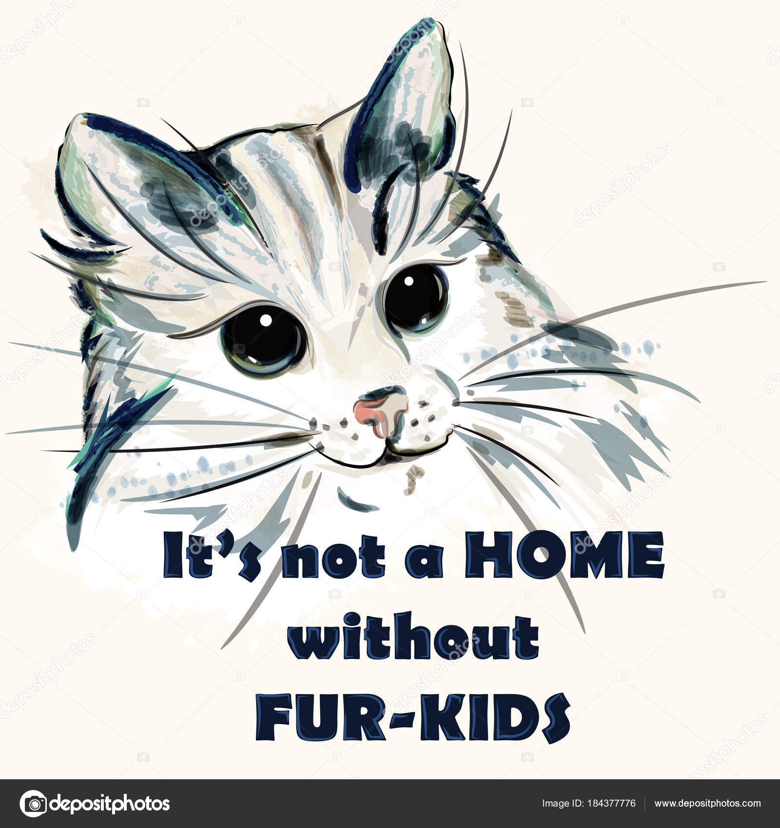 Portrait De Chat Mignon Bébé Imprimer T Shirt Image