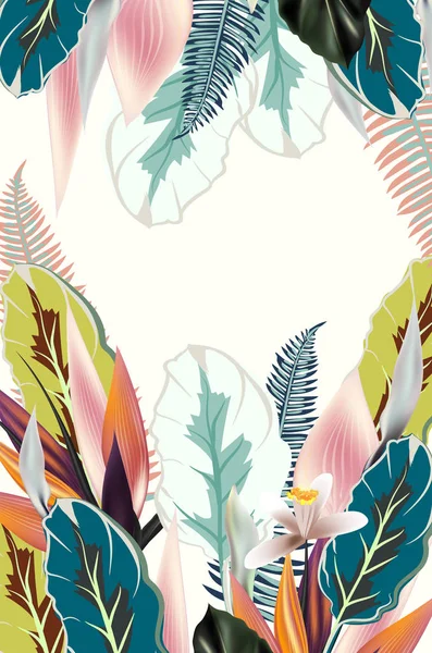 Beautiful tropical illustration or template — Stock Vector