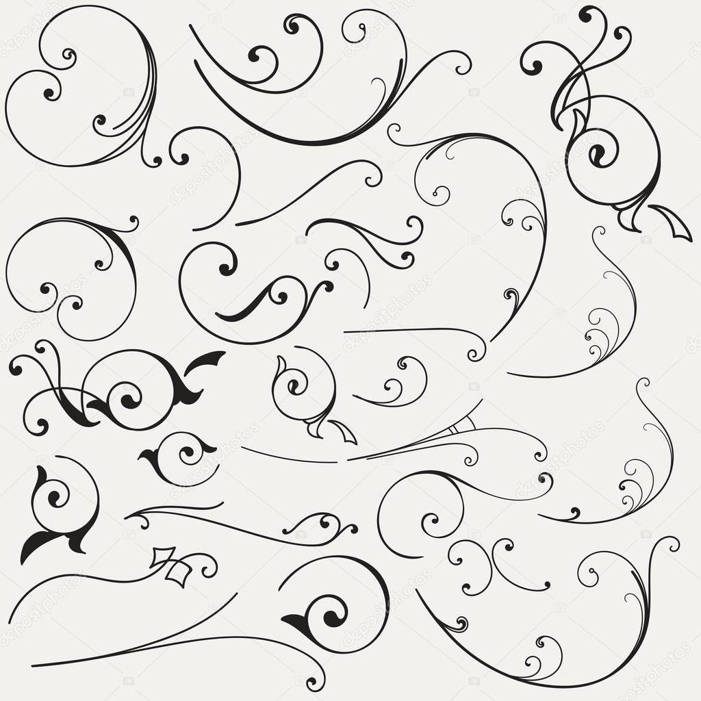 Collection of vector flourishes for design