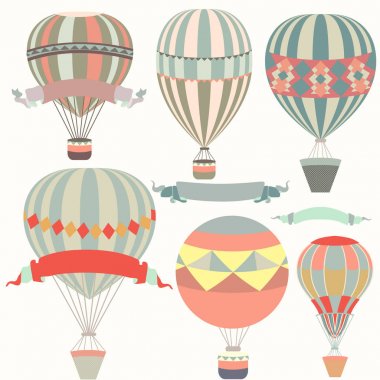 Hava balonları vintage tarzı topluluğu