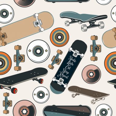 Vektör desen kaykaylar vintage hippi tarzı ile