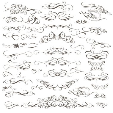 Big collection of vector decorative flourishes and swirls for design clipart