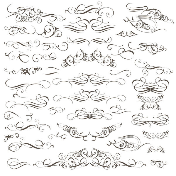 Big collection of vector decorative flourishes and swirls for design