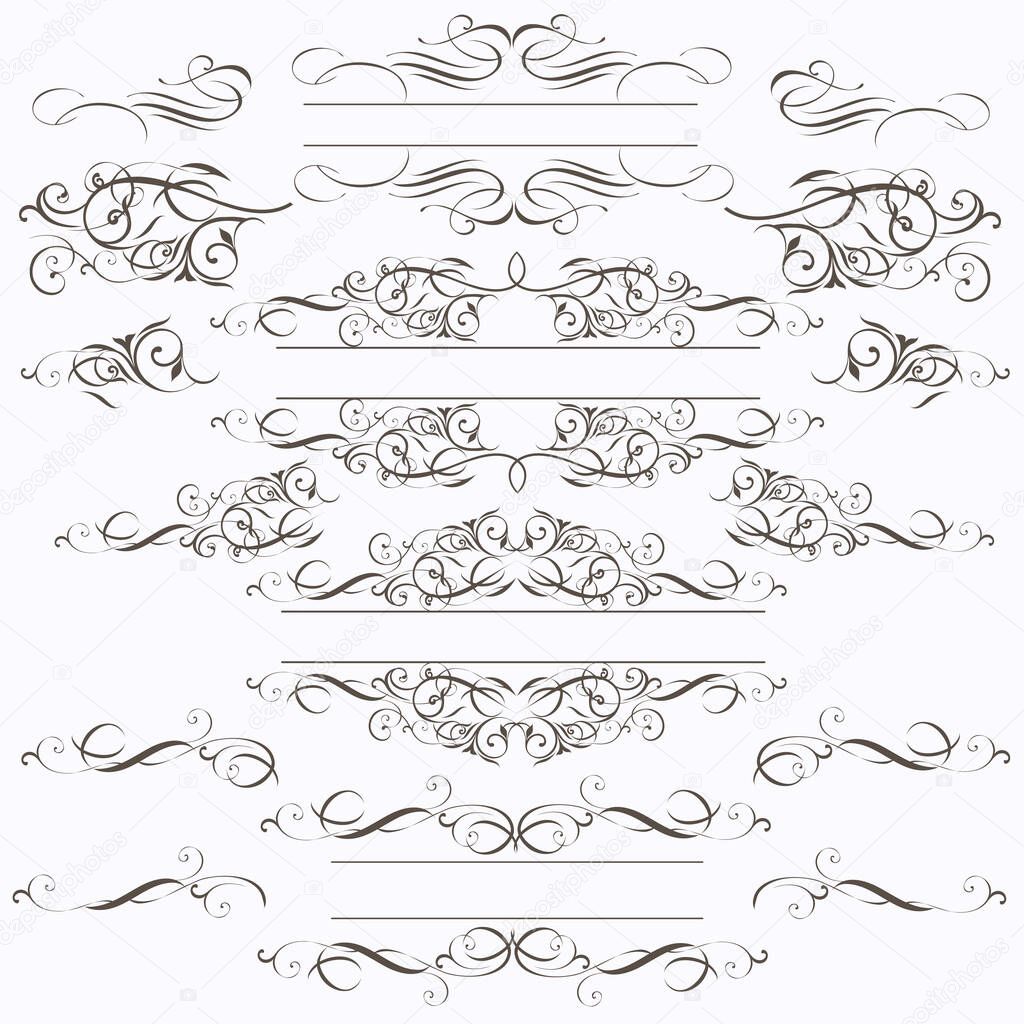Collection of vector frames in elegant style from flourishes