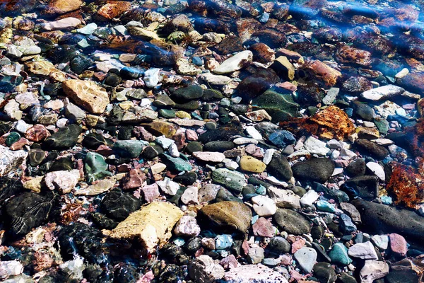 Transparent Water Sea Texture Stones — Stock Photo, Image