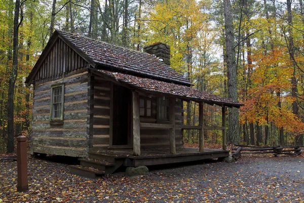 Log Cabin Home Boerderij Geschiedenis Wonen Kings Mountain State Park — Stockfoto