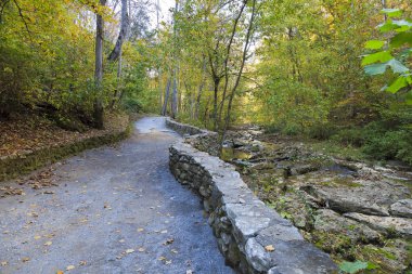 Cedar Creek Trail at Natural Bridge in the fall clipart