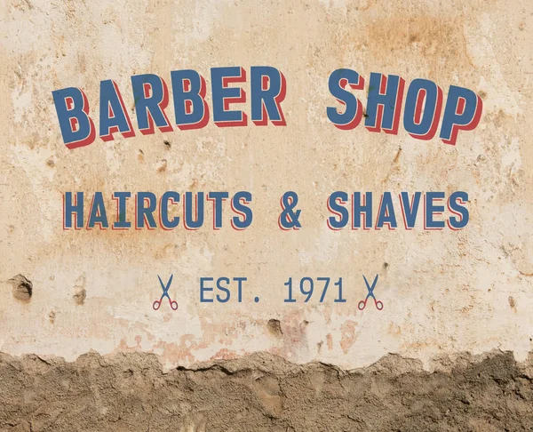 Barbiere segno sul muro — Foto Stock