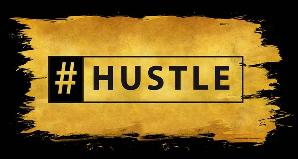 Hashtag hustle in gold — Stock Photo, Image