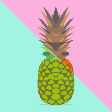Trendy ananas, pembe ve yeşil