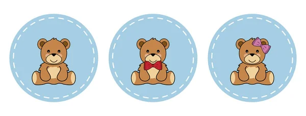 Cute Teddy bears — Stockvector