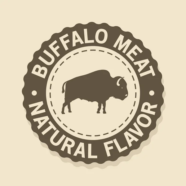 Tulení Razítko Buffalo Maso Přírodní Chuť — Stockový vektor