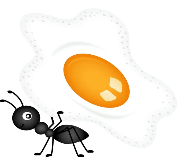 Mrówki wokół jajkiem — Wektor stockowy