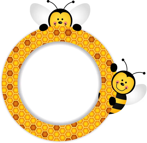 Arılar petek çerçeve — Stok Vektör