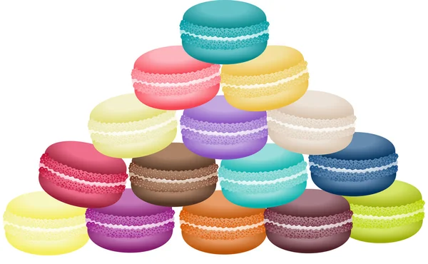 Pilha de macaron colorido — Vetor de Stock