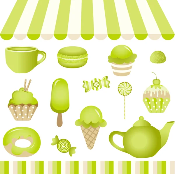 Green Candy Shop — Stock Vector