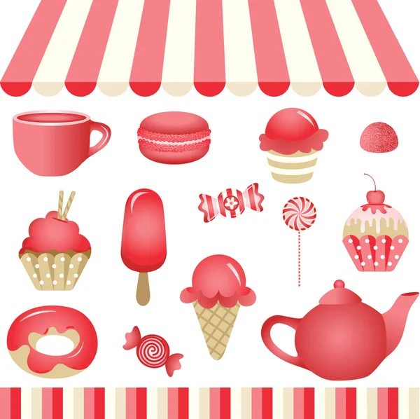 Magasin de bonbons rouges — Image vectorielle