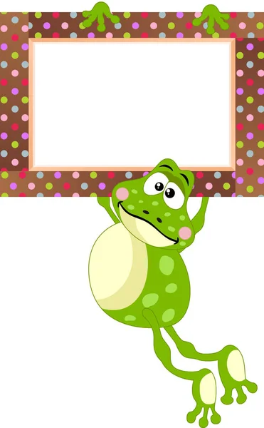 青蛙与空白标签 — 图库矢量图片