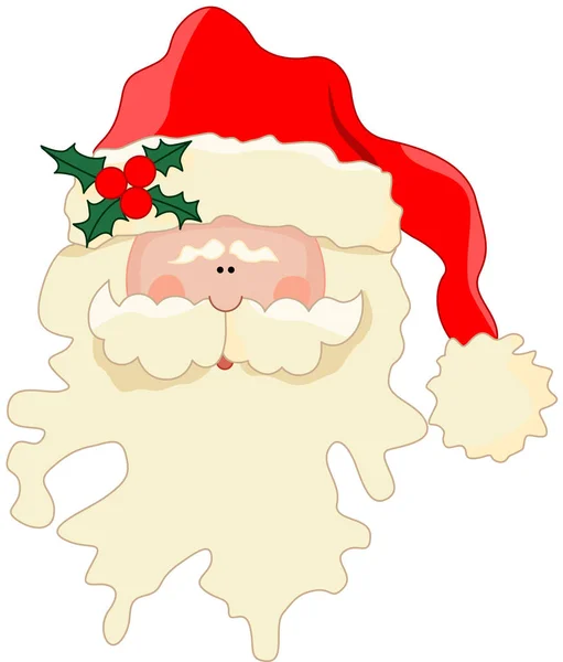 Drôle Père Noël visage — Image vectorielle