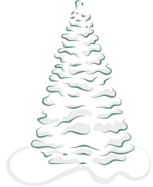 Árbol de Navidad de nieve — Vector de stock