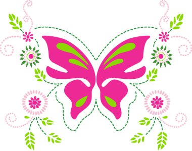 Kelebek çiçek süsleme