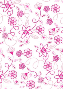 Çiçek nakış Dikişsiz desen vektör