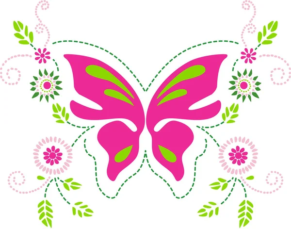 Butterfly floral ornament — Stock Vector