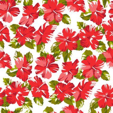 Sorunsuz tropikal çiçek hawaiian deseni