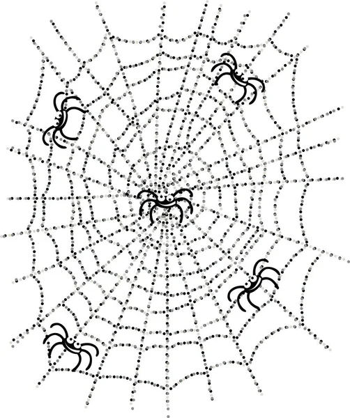 Spinnen op het web — Stockvector