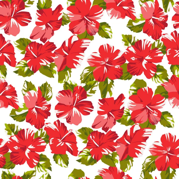 Απρόσκοπτη τροπικό λουλούδι της Χαβάης μοτίβο — Διανυσματικό Αρχείο