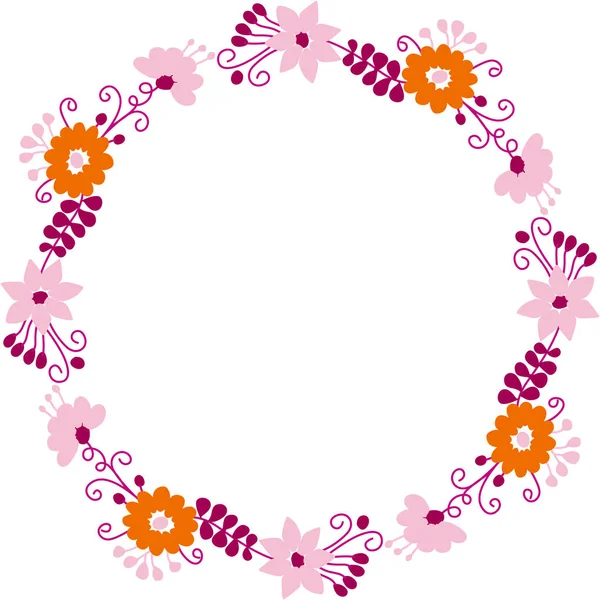 çiçekler yuvarlak çerçeve