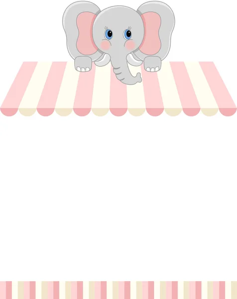 Elefante bebé con tienda de dulces en blanco — Vector de stock