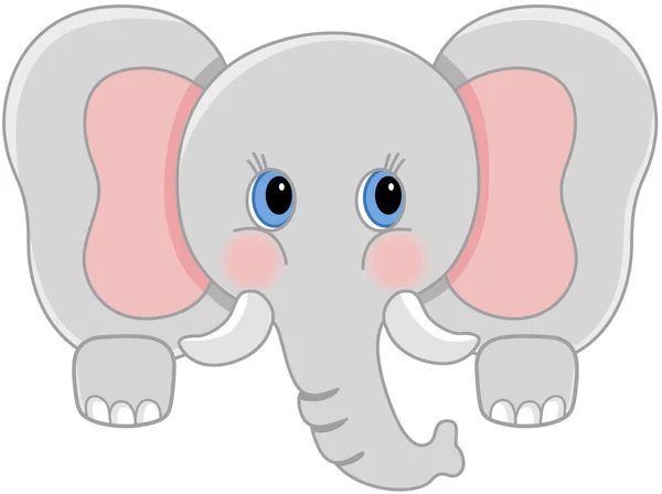 Bebé curioso elefante espiando — Vector de stock
