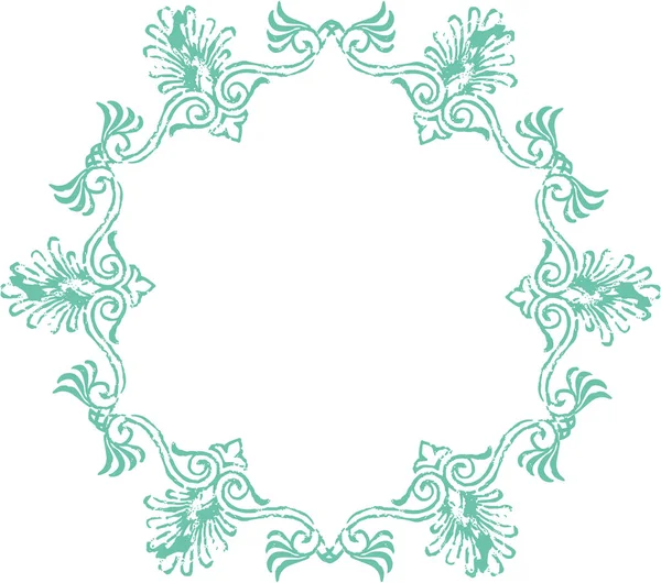 Cadre floral vintage orné rond — Image vectorielle