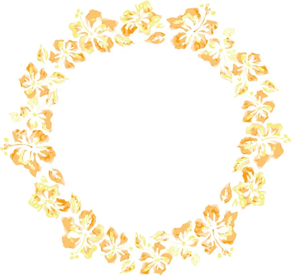 Struttura rotonda di fiori estivi ad acquerello — Vettoriale Stock