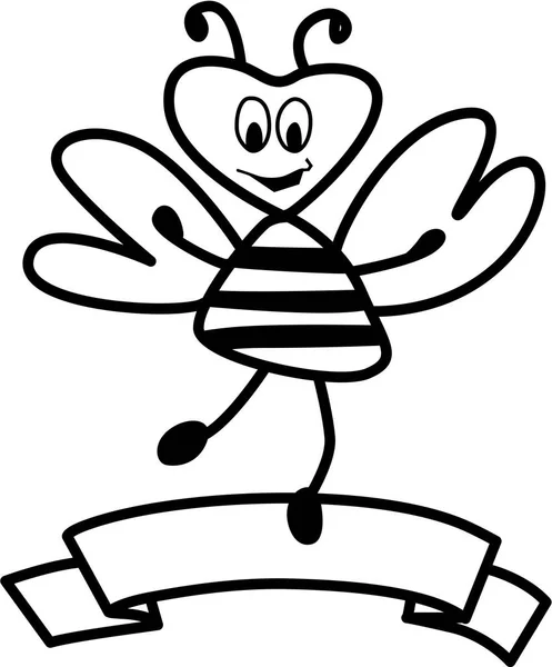 Bannière d'abeille de bande dessinée — Image vectorielle