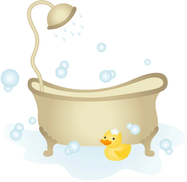 浴缸和淋浴 — 图库矢量图片