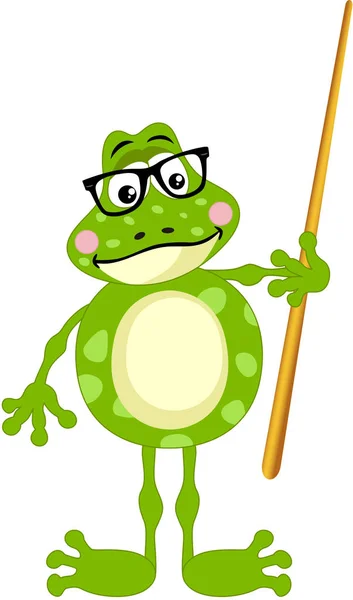 可爱的青蛙老师 — 图库矢量图片