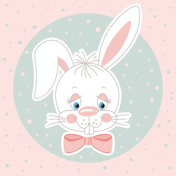 Mignon fond de visage de lapin — Image vectorielle