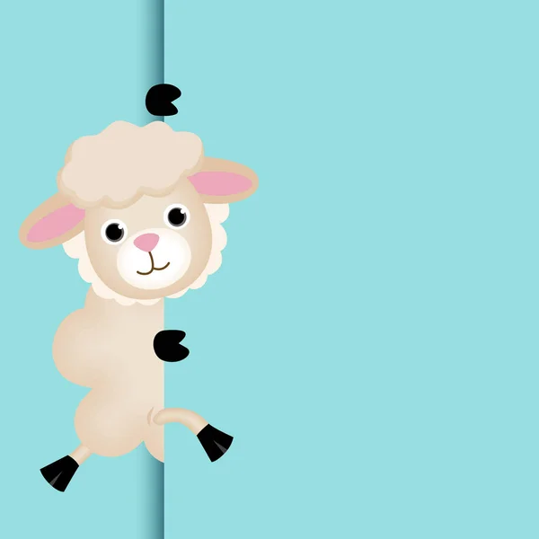 Roztomilý ovce pokukování out — Stockový vektor