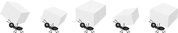 Hormigas portadoras de terrones — Archivo Imágenes Vectoriales