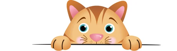 かわいい猫のピーク — ストックベクタ