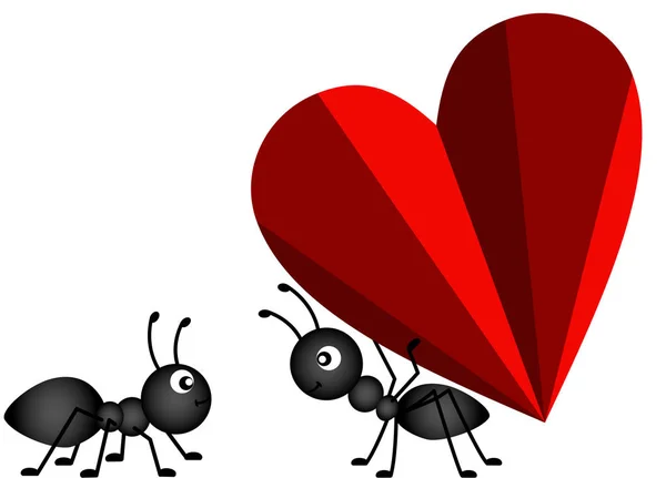 ANT dává srdce známému — Stockový vektor