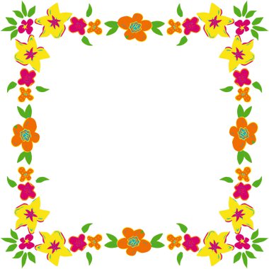 bahar çiçekleri ile çerçeve çiçek
