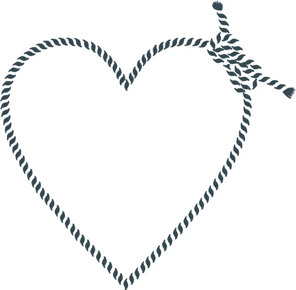 Hjärta form gjort med rep — Stock vektor