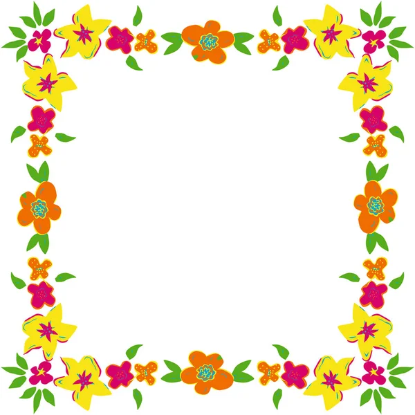 Квіткова рамка з весняними квітами — стоковий вектор