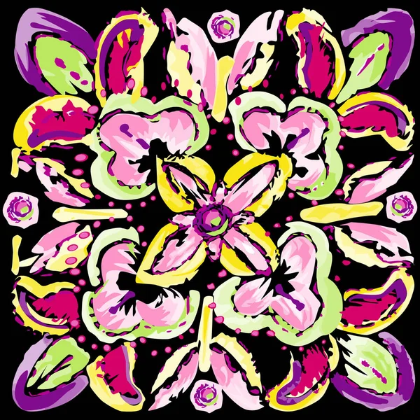 カラフルなパターンの花として — ストックベクタ
